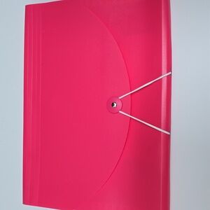 🦋 Red-Pink 5 Pocket Accordian File Folder